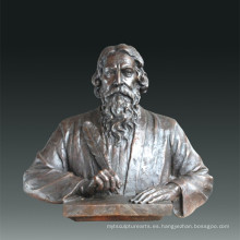 Estatua de gran figura poeta Tagore escultura de bronce Tpls-086